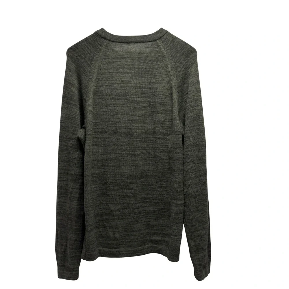 Paka Men's Medium Green Heathered Royal Alpaca Nylon Knit Crewneck Sweater euc